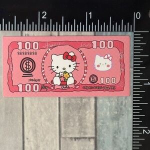 🌀10/$10🌀 Sanrio Banknote Reusable Waterproof Vinyl Sticker Decal